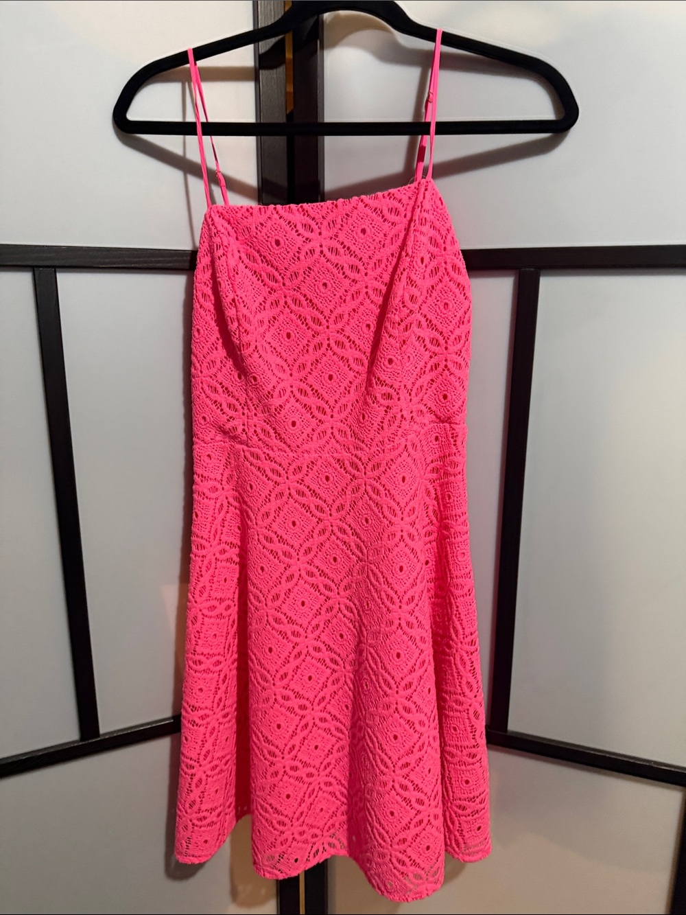 Lilly Pulitzer Hot Pink Crochet Mini Dress